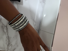 Load image into Gallery viewer, Black Suede and Silver Snap Bracelet
