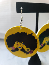 Load image into Gallery viewer, Yellow Wood Fashion Earrings-African
