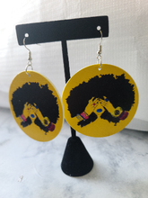 Load image into Gallery viewer, Yellow Wood Fashion Earrings-African
