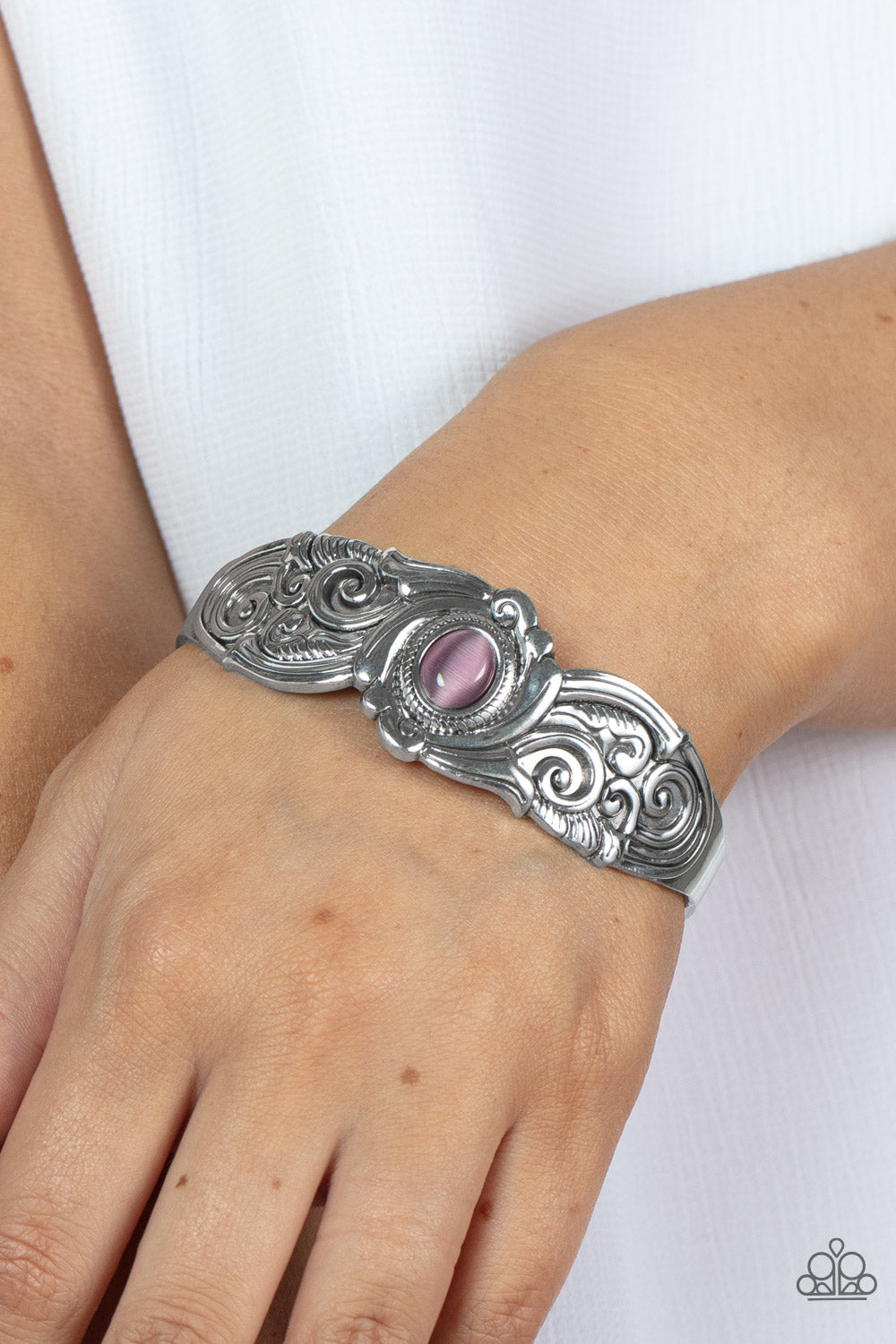 Glowing Enchantment Purple and Silver Bracelet