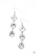 Load image into Gallery viewer, Reflective Rhinestone Earrings-White and Silver
