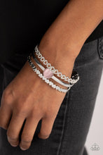 Load image into Gallery viewer, &quot;You Win My Heart&quot;-Pink and Silver Bracelet
