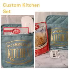 Load image into Gallery viewer, Custom Turquoise Green Pot Holder Set-Mom&#39;s Kitchen

