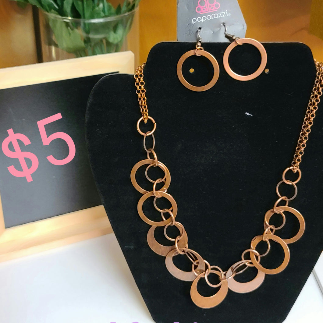 Copper Necklace and Earring Set