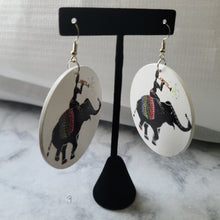 Load image into Gallery viewer, &quot;Lady on Elephant&quot; African Fashion Earrings
