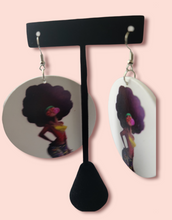 Load image into Gallery viewer, African American Woman Fashion Earrings &quot;Bubblegum&quot;
