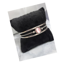 Load image into Gallery viewer, Light Pink and Silver Cuff Bracelet
