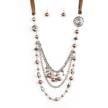 Load image into Gallery viewer, Brown Pearl Necklace Set with Matching Ring
