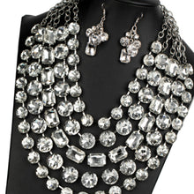 Load image into Gallery viewer, Rhinestone and Clear Gem Necklace Set
