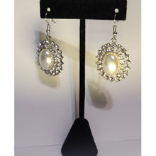 Load image into Gallery viewer, Pearl and Rhinestone Earrings
