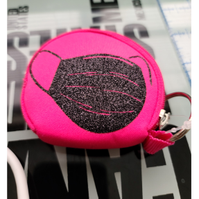 Hot Pink Mask Holder with Keychain
