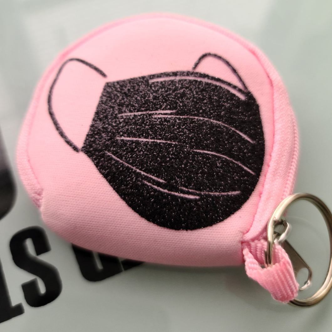 Light Pink Mask Holder with Keychain