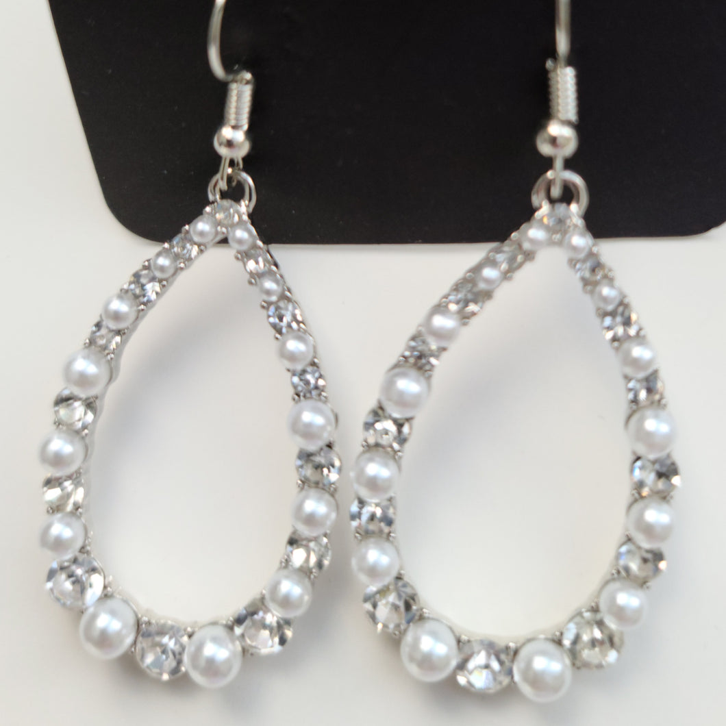 Silver and Small Pearl Earrings
