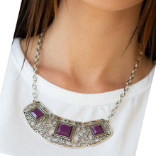 Load image into Gallery viewer, Dark Purple and Silver Earring Set

