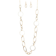 Load image into Gallery viewer, Long Gold Necklace and Earring Set
