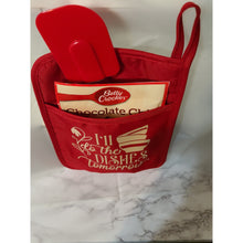 Load image into Gallery viewer, Custom Pot Holder Kitchen Set-Red &quot;I&#39;ll Do the dishes tomorrow&quot;
