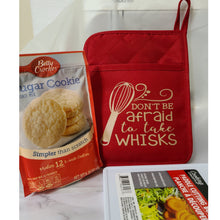 Load image into Gallery viewer, Custom Pot Holder Kitchen Set-Red &quot;Don&#39;t be afraid to take whisk&quot;
