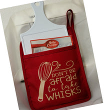 Load image into Gallery viewer, Custom Pot Holder Kitchen Set-Red &quot;Don&#39;t be afraid to take whisk&quot;
