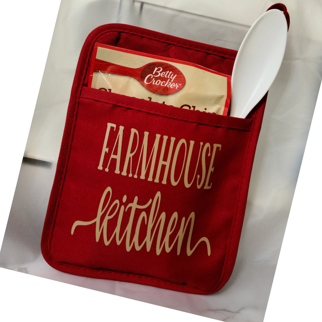 Custom Pot Holder Kitchen Set-Red 