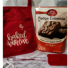 Load image into Gallery viewer, Custom Pot Holder Kitchen Set-Red &quot;Baked With Love&quot;
